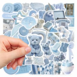 10/30/50pcs Cartoon Blue Ins Style Stickers Decals For Phone Laptop Scrapbook Skateboard Guitar DIY Graffiti Aesthetic Stickers