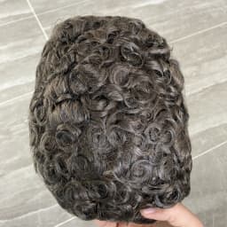 20MM Curly Toupee For Black Men Human Hair Replacement System Hair Topper Pieces for Men Durable Replacement Capillary Prosthesi