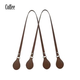 New Arrival Tanqu Long Edge Painting Handles Leather Flat PU Belt Drop End with Silver Rivet for OBag for EVA O Bag Body