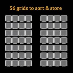 1Pcs 56 Grids Diamond Art Bead Organizer Box Compact & Portable Clear Plastic Case for Jewelry & Gems Storage and Organizing