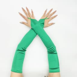 Women Satin Hook Finger Long Fingerless Gloves Bride's Wedding Dress Performance Party Retro Style Opera Etiquette Accessories