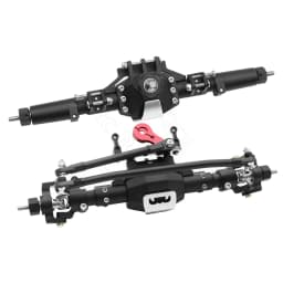 CNC Aluminum Diamond-Shaped Aluminum Alloy Complete Front & Rear Axle for 1/10 RC Crawler Truck Axial SCX10 II 90046 90047