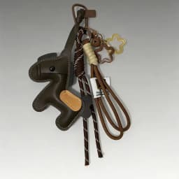 Cute Handmade Leather Pony Bag Charm Color-block Star & Braided Cord Keychain Adorable Gift Accessory Pendant