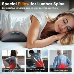 Multi-functional 3-in-1 Back Massager with Relief Bed Sleeping Shiatsu Deep Tissue Portable Shoulder Lower Back Pain Relief