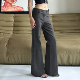 Y2K Retro Pants Solid Color Low Waist Woven Casual Simple Commuting Style Versatile Daily Loose Straight Leg