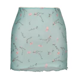 Women's Skirt Floral Print Mesh Double Layer High-waisted Mini Skirts 2025 New Summer Streetwear Club Boydcon Vintage Y2K Skirt