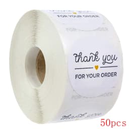 50-500pcs Round White Paper Label Sticker Thank You Sticker Scrapbook 1 Inch Wedding Envelope Seal Handmade Stationery Sticker