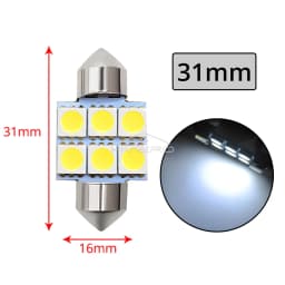 10PCS 5050 6Led DC 12v White Led 31mm 36mm 39mm 41mm C5w C10w Interior Festoon Dome Luggage Lamp Reading Bulb Door Read Lighting