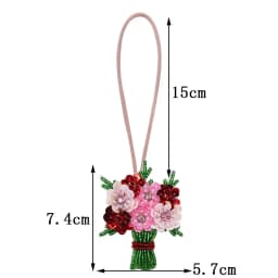 3D Beaded Patch Sequin Rhinestones Pearl Conch Cloth Patch Pendant Lanyard Decorative DIY for Bag Keychain Beading Applique