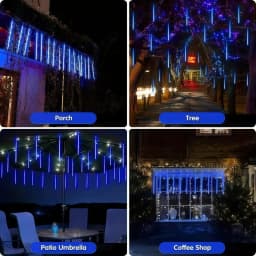 USB Meteor Shower Lights 30CM8Tubes-50CM8Tubes LED String Warm White Blue Colorful IP54 Waterproof 8 Mode Christmas Garden Decor