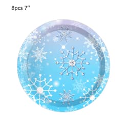 Snowflake Theme Birthday Party Paper Plates Cups Banner Frozen Snow Queen Cartoon Wedding Shower Decorations Supplies