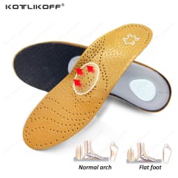 Leather Orthotic Insole For Flat Feet Arch Support Orthopedic Shoes Sole Insoles For Men Women Antibacterial Relieve O/X Leg Pad