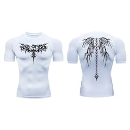 Graphic Compression Shirts for Men Short Sleeve Rash Guard Gym Workout Tshirt Tees Athletic Quick Dry Baselayer Undershirts Tops