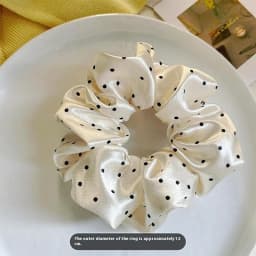 New Polka Dot Black And White Scrunchies Large Hair Bands Female Elegant Hair Rope Ties Ponytail Holder Headwear