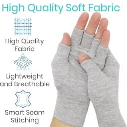 Premium Bamboo Arthritis Gloves 1Pair Compressive Fingerless Design Breathable Fabric for Women Men Pain Relief