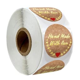 500pcs Handmade with Love Stickers Baking Label Wedding Sticker Party Label Decoration Envelope Seal Stationery Black Sticker