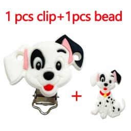 2pcs/set Silicone Cartoon Animal Pacifier Clip Molar Bead DIY Pacifier Chain Jewelry Accessories