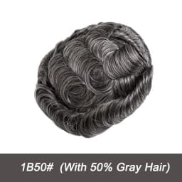 VLoop Super Natural Hairline Ultra Thin Skin 0.02mm 80%Density Undetectable Men Toupee Brown Black Grey 520# Hair System for Men