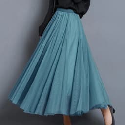 Spring Autumn Summer Holiday Beach Women Long Midi Skirt Fashion Ladies Elastic High Waist Tulle Mesh Pleated Tutu Skirt