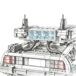 Technical 1872PCS Back to The Future Time Machines 1:8 Scale Race Car Kits With 2 Mini Figure MOC Collectible Assembly Car Model