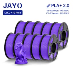 JAYO 3D Filament PLA + 2.0 10 Rolls Upgrade PLA plus 3D Printer Filament Neatly 3D Printing Material For FDM Multicolor