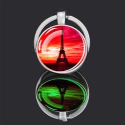 Luminous Eiffel Tower Keychains Two-Side Glass Pendant Key Chain France Paris Eiffel Tower Glow in The Dark Keyring Travel Gifts
