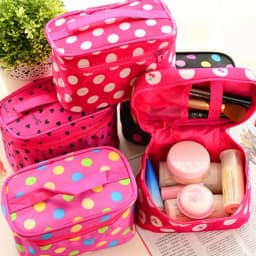 Dot Makeup Bag Travel Portable Large Capacity Toiletry Organizer Storage Box Carry On Waterproof Handbag Cosmetic Bag Wash Bag
