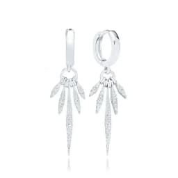 925 Sterling Silver Ear Needle Crystal Zircon Tassel Pendant Hoop Earrings Retro Small Fragrance Style High Jewelry Women Gifts