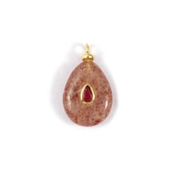 1 Piece Brass & Cubic Zirconia Natural Stone Geometric Charms 18K Gold Plated Olivary Round Pendant For DIY Necklace Making