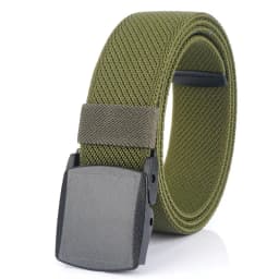 95cm-120cm Metal-free Elastic Belts for Men Women Hard Plastic Buckle Stretch Belt Male Trouser Girdles Waistband Black