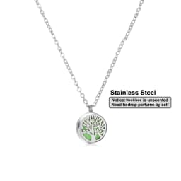 Stainless Steel Aromatherapy Essential Oil Diffuser Necklace Mini Tree Flower 12mm Locket Charm Aroma Perfume Pendant Necklace