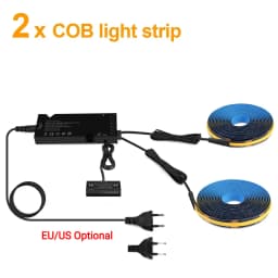 1-10PCS 12V Black COB LED Strips With Smart Double Door Sensor Switch Cabinet Light Set for Kitchen Under Cabinet Wardrobe