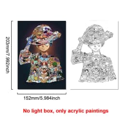 Anime Character One Piece Luffy Zorro Animated Frame LED Light Study Bedroom Christmas Birthday Gift