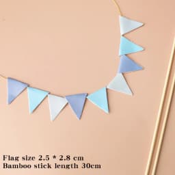 Mini Happy Birthday Banner Cake Topper Party Cake Decoration Supplies Handmade Bunting Garland Pennant Flags