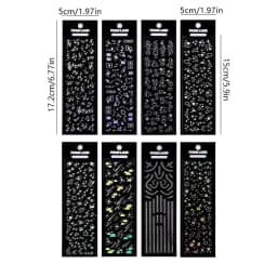 MOHAMM 12 Sheets Waterproof Glittering Laser Stars Dot Decorative Stickers for Scrapbooking DIY Photo Card Decoration Collage