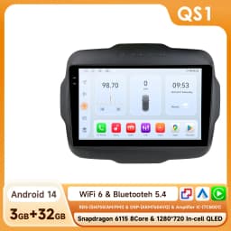 6115 Carplay 4G-LTE 9" Car Radio Android for Jeep Renegade 2016-2020 Multimedia Player Navigation GPS 2 Din Stereo DSP Autoradio