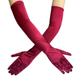52CM Solid Satin High Elasticity Women Halloween Cosplay Stage Performance Dinner Accessories Etiquette Long Gloves Opera