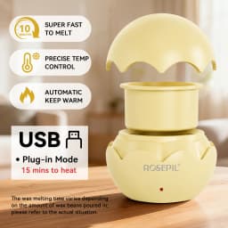 ROSEPIL 39Pcs 3-in-1 Mini USB Wax Warmer Hair Removal Kit, Fast Melting Hard Wax Beans Heater, Convenient Depilatory Set for Face Hands Legs Back, Color Gift Box Ideal Mother's Day Present for Elders