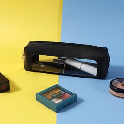 Customized letter pu leather pen case, pvc storage bag, portable transparent large-capacity stationery bag