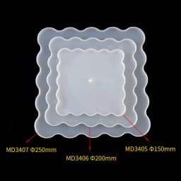 Silicone Round Tray Fruit Plate Mold Handcrafted Mirror Resin Mold Crystal Table Plate Decoration Silicone Mold For Resin