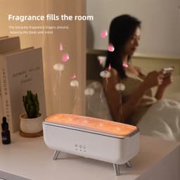 Simulated Volcanic Lava Humidifier with Color Lighting Aroma Diffuser Remote Control 5 Nozzles 2 Fog Modes Dancing Jellyfish for