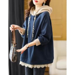 plus Size Hoodie Long Sleeve Color Block Women's Sweatshirt Autumn Winter Loose Versatile Splicing Outerwear Korean Style