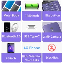 Nokia 235 4G Feature Phone Bluetooth 5.0 FM Radio Dual SIM 1450mAh Bettery Type-C Port Mobile Phone New And Original