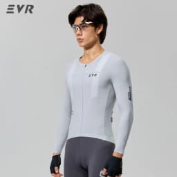 EVR Spring and Summer Men's Cycling Jersey Long Sleeve Cycling Shirt Men's Quick-Drying Breathable Road Mountain Cycling Top