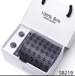 Classic Style 65 Colors Sales Silk Tie Handkerchief Cufflink Set Men Necktie Box Solid Color Sky Blue Fit Wedding Office Cravat