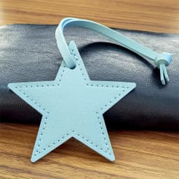 8cm PU Leather Patch Five-Pointed Star Keychain Star Decoration For Embellishing Bag Clothing Lanyard