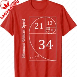 Funny Fibonacci Gold Spiral Nerd Math Teacher Gift Golden Ratio T-Shirt Mathematics Geometry Graphic Tee Casual Science Top