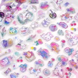 3 pcs/6 pcs Sweet Pets Room Cartoon Candy Crystal Stickers Scrapbooking Diy Journal Stationery Sticker Cute Deco School Supplies