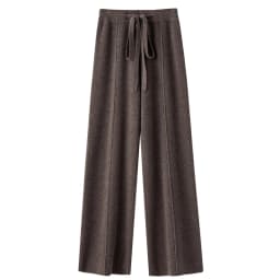 Wool Knitted Wide Leg Pants for Women in Autumn and Winter, with a Draping Feel and Straight Tube Wool Casual Woolen Pants
