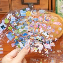 TIANZI Cute Cat Theme Die-Cut Sticker Book 20/40 Sheets DIY Decorative Journal Phone Case Collage Aesthetic Stationery Stickers